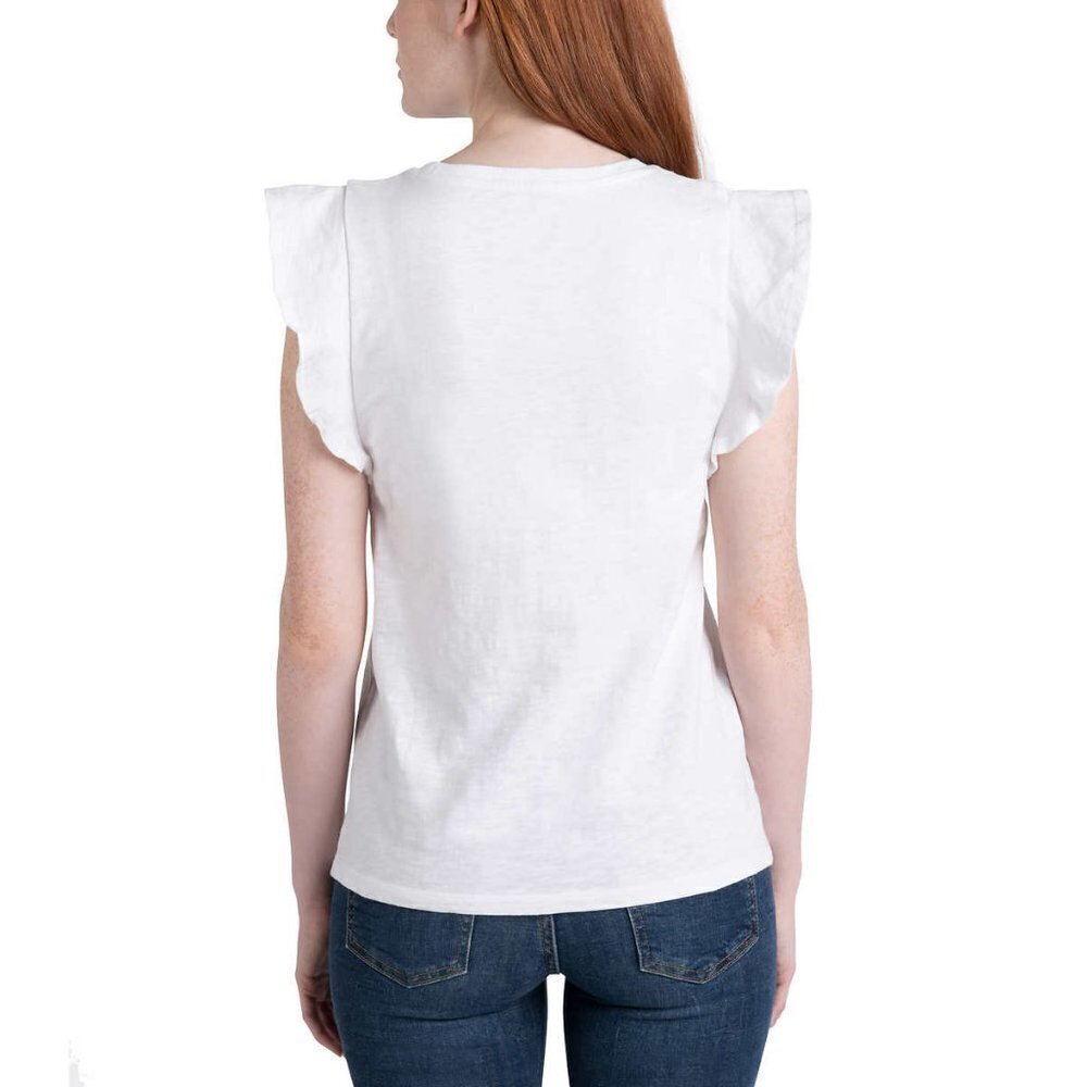 NWT Ecothreads Women's 2-pack Flutter Sleeve T-Shirt Soft Organic Cotton Tee Top - Picture 5 of 7